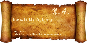 Neuwirth Ajtony névjegykártya